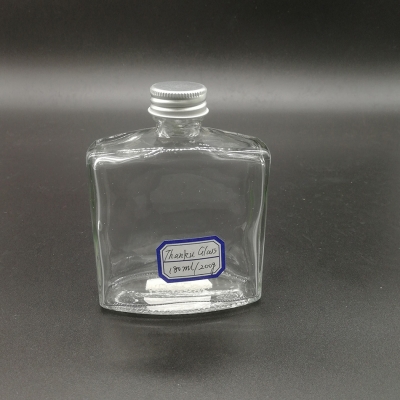 Botella de vidrio cuadrado plano de 250 ml de grasa